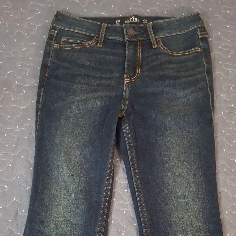 Hollister Mid rise crop super skinny Dark Blue Denim Jeans size 00